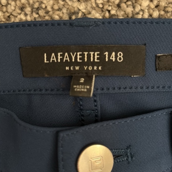 Lafayette 148 Mercer Pant in Teal Blue - Picture 4 of 6